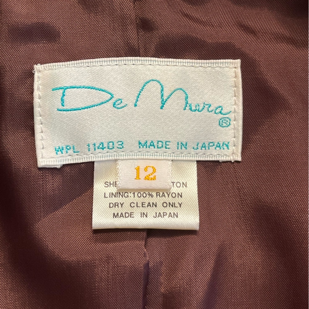 Vintage DeMura Brown Velvet Blazer size 12 - Picture 4 of 8